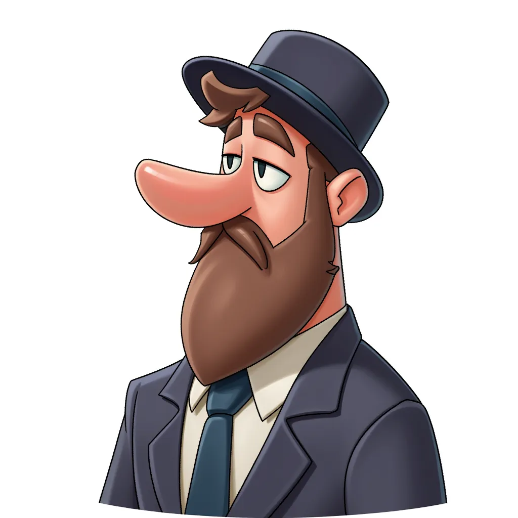caricature of orthodox jews, big nose