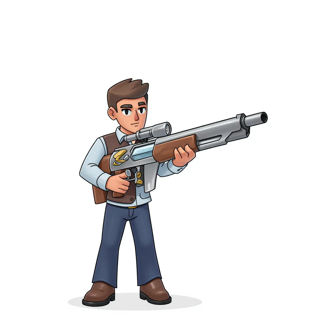 a human in the shape of a gun