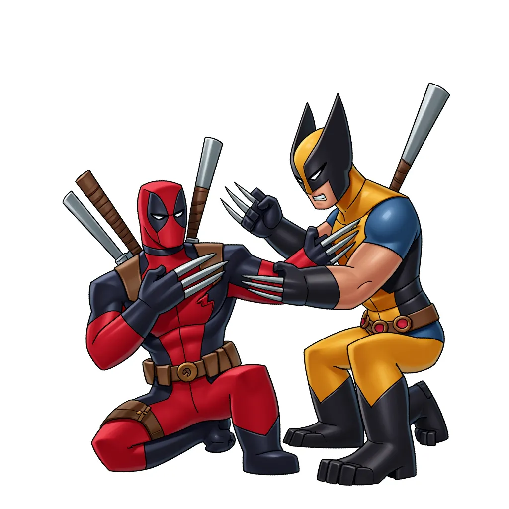 wolverine giving deadpool a handjob
