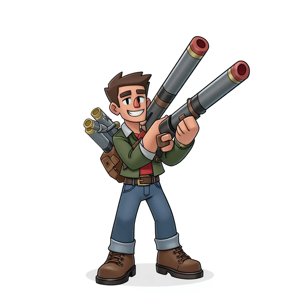 bazookas with a human attached to it