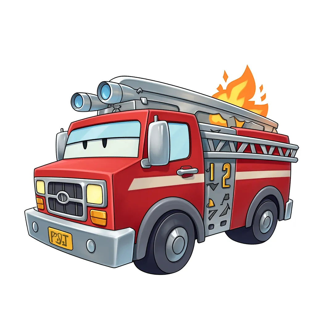 This fire truck is pissed because he got woken up to put out the fire of a careless engineering student.