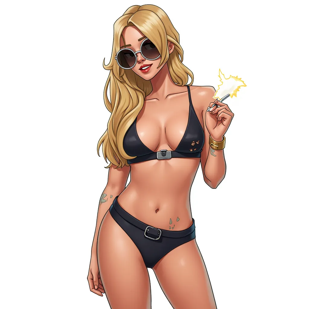 sexy painting in the style of AIBG, white background, full body shot