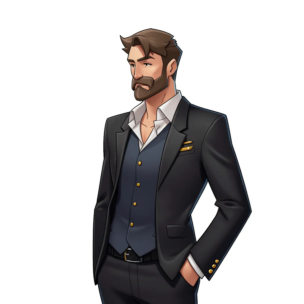 a male from peckham in the style of AIBG, white background