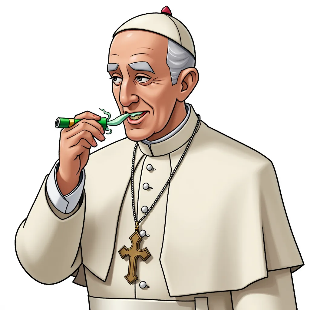the pope doing a line of cocaine
