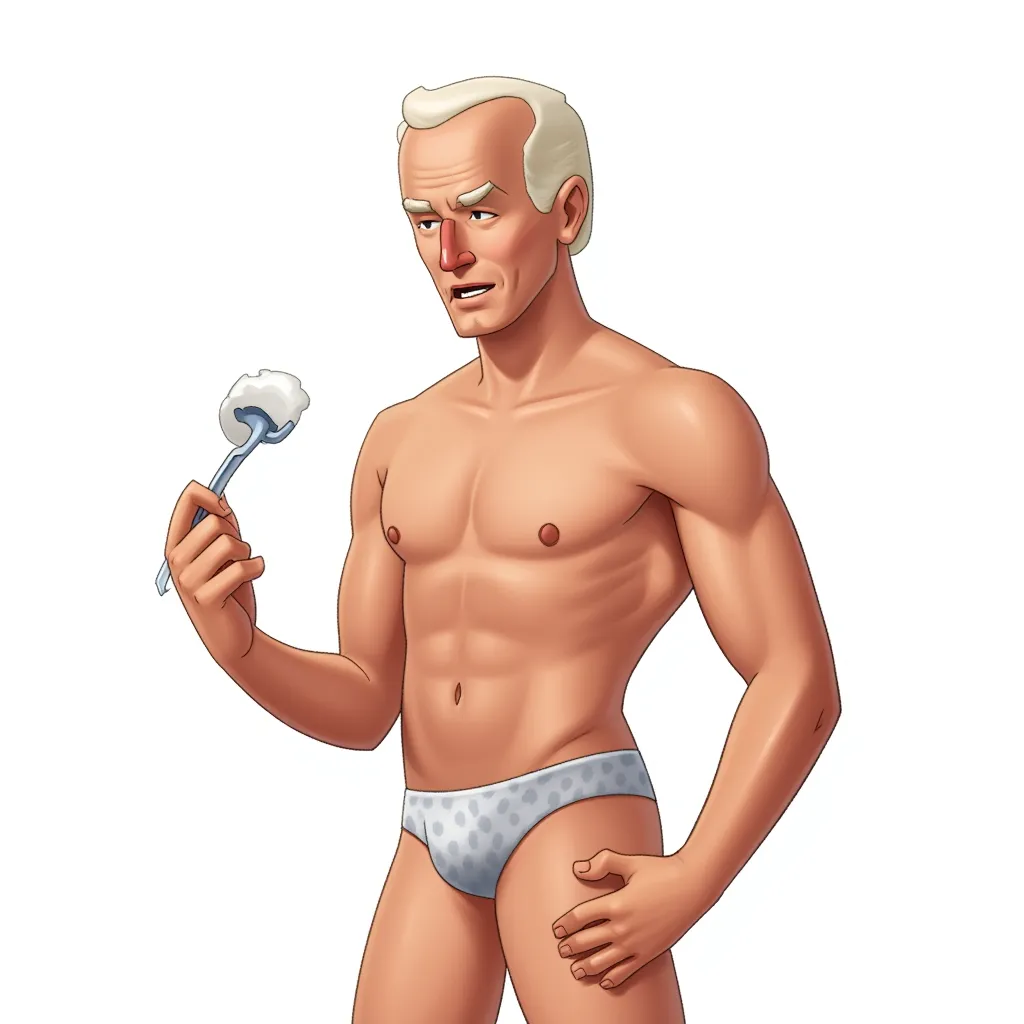 Joe Biden naked with dick in hand