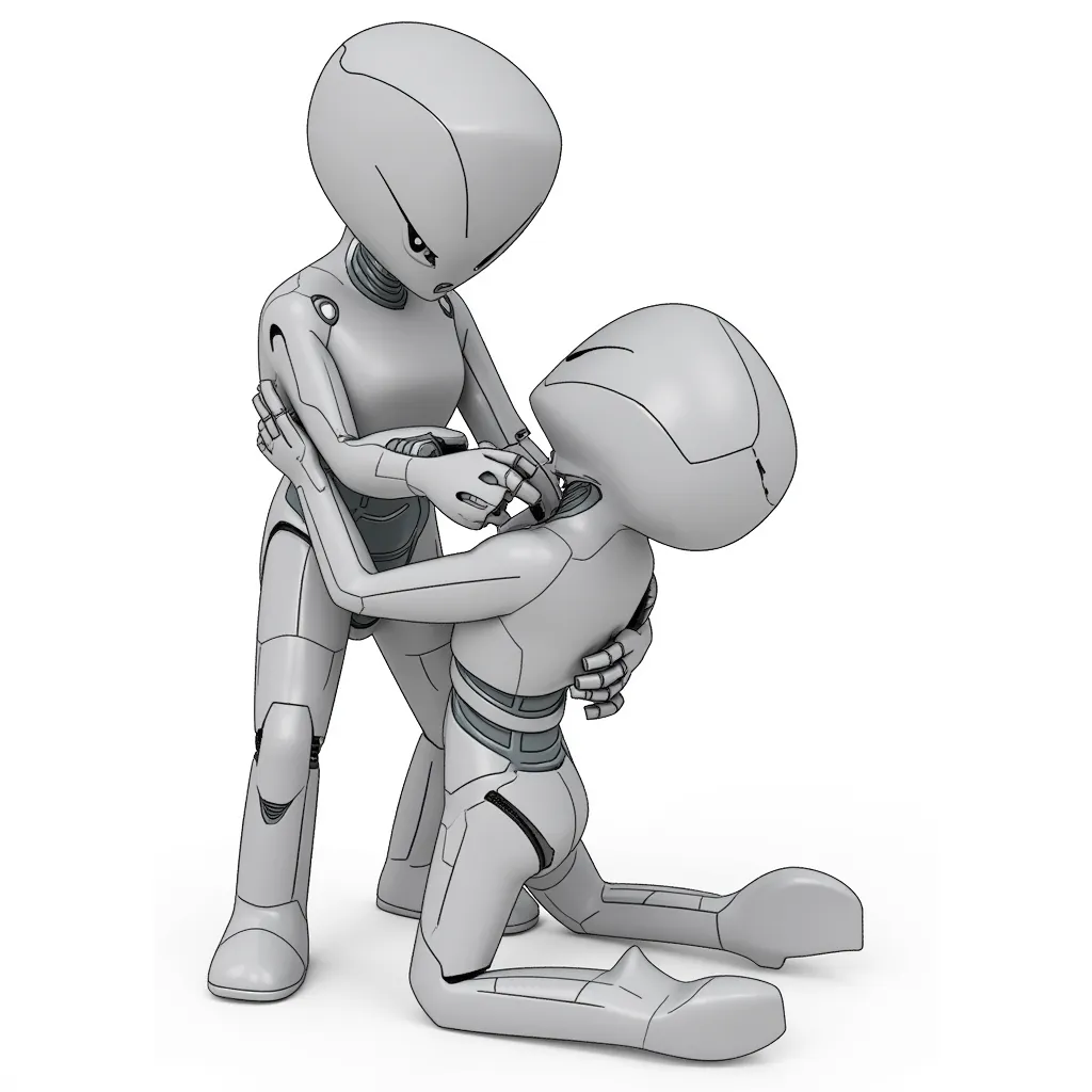 a humanoid penetrating another humanoid