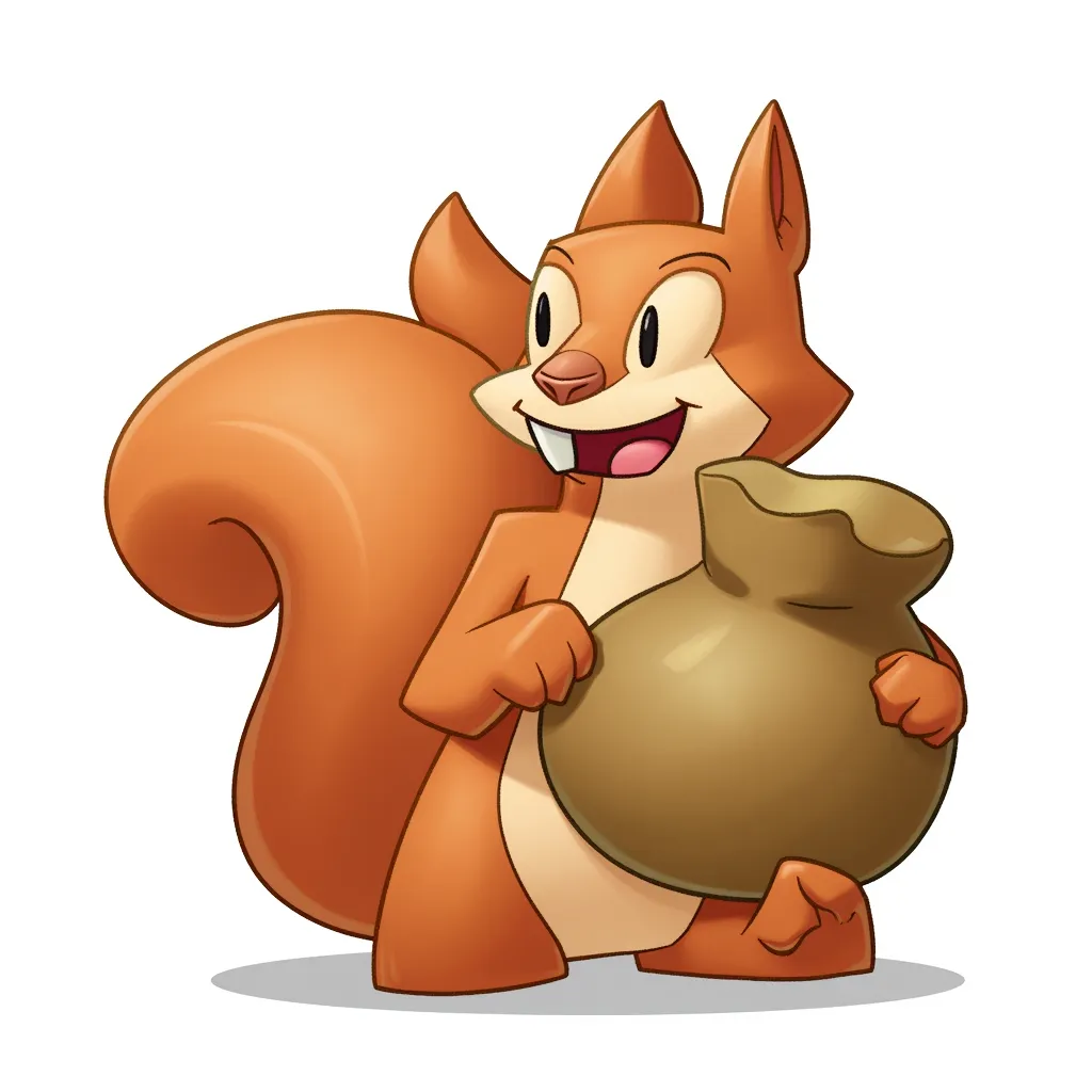 squirrel with a huge nut sack