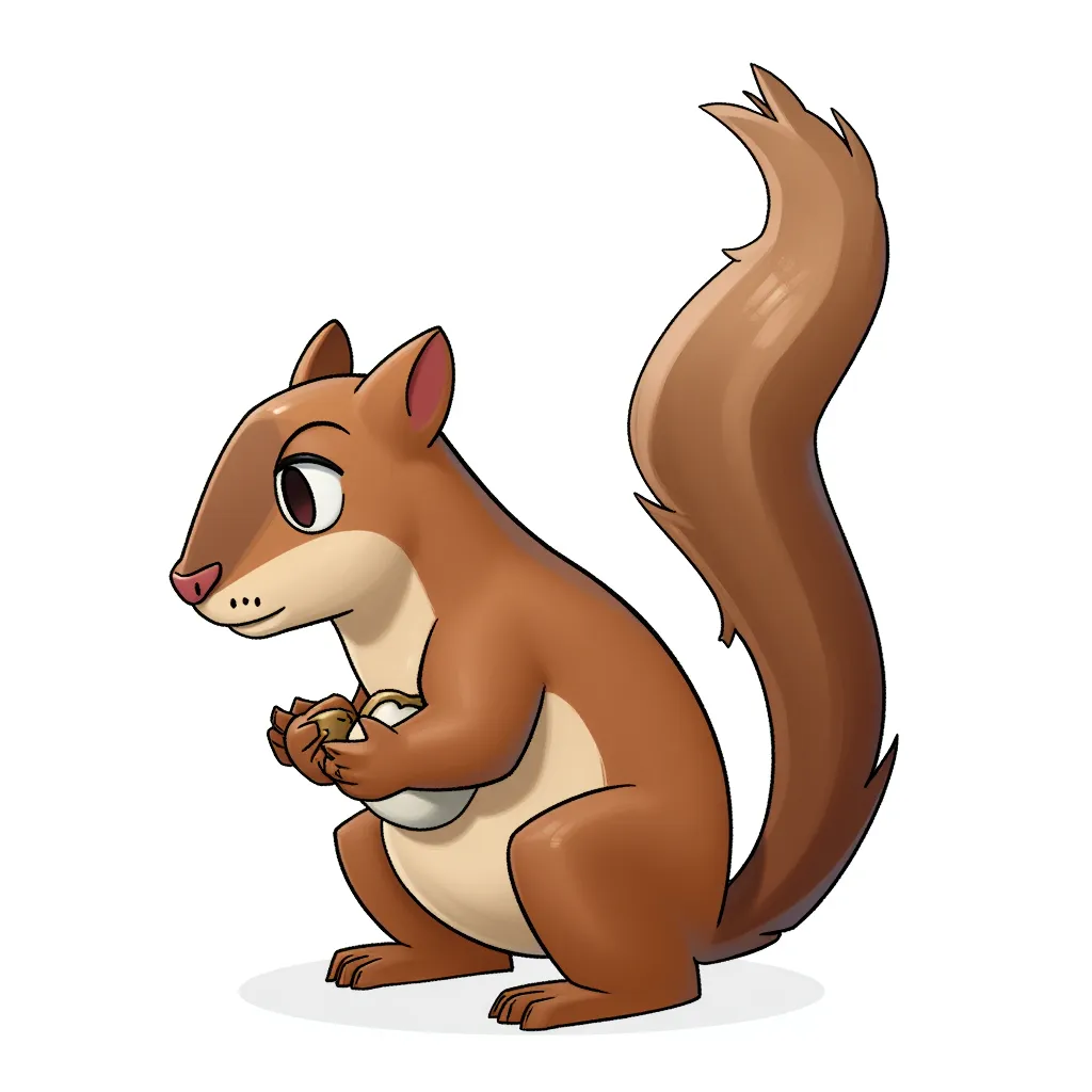 squirrel with a huge nut sack