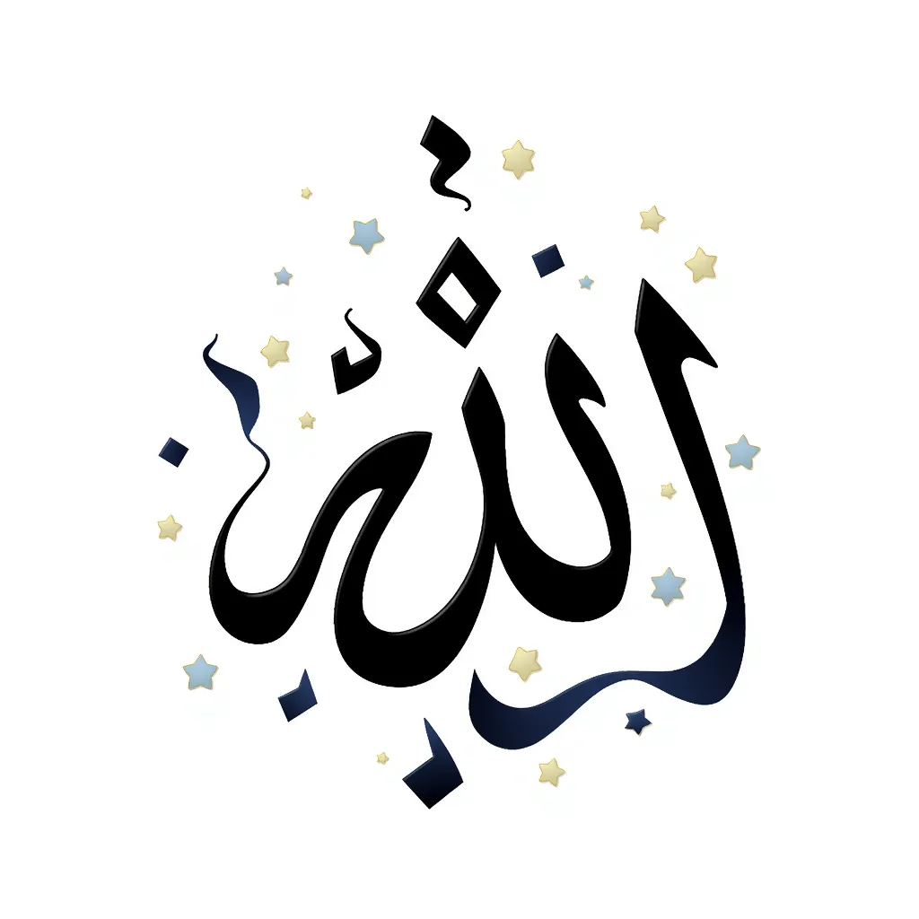 allah in the style of AIBG, white background