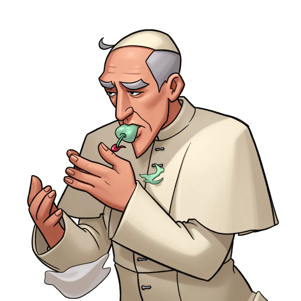 the pope doing a line of cocaine