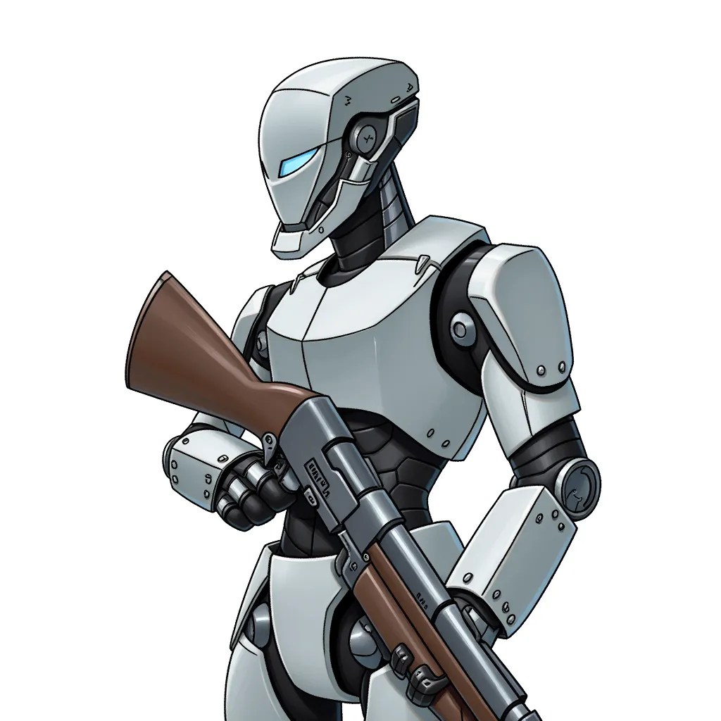 As a cyborg he wasn't ready for the amount of fighting he was going to be involved in luckily his shotgun is still intact.