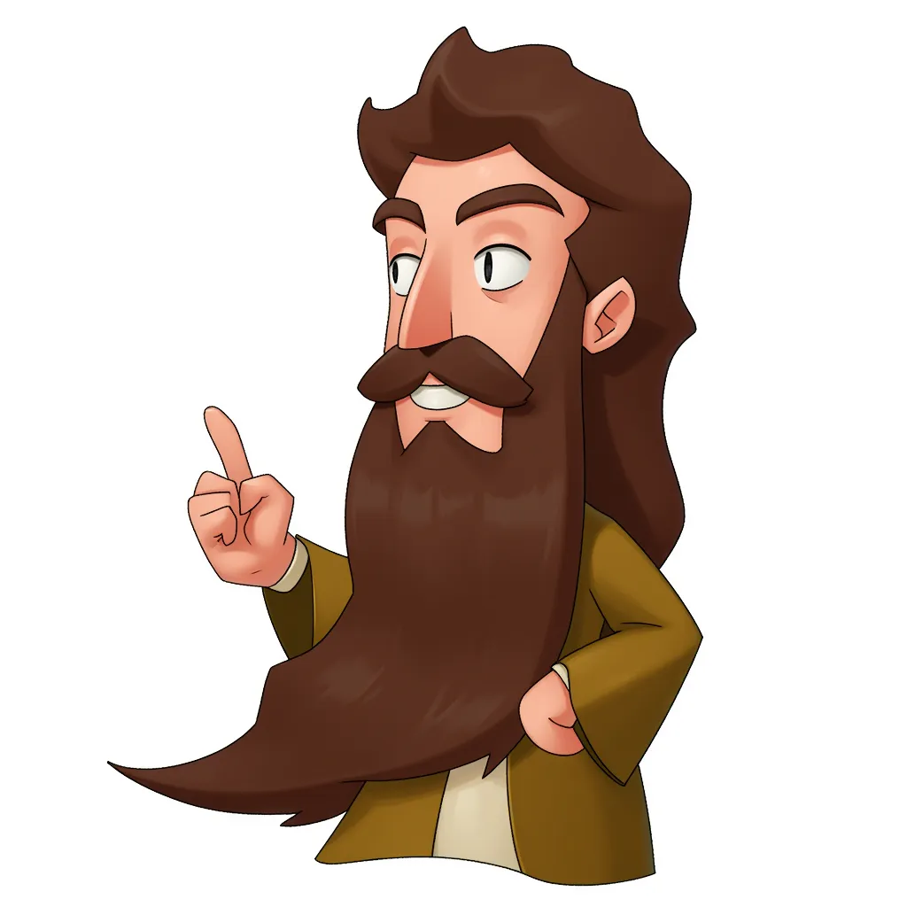 allah caricature, long beard, exaggerated