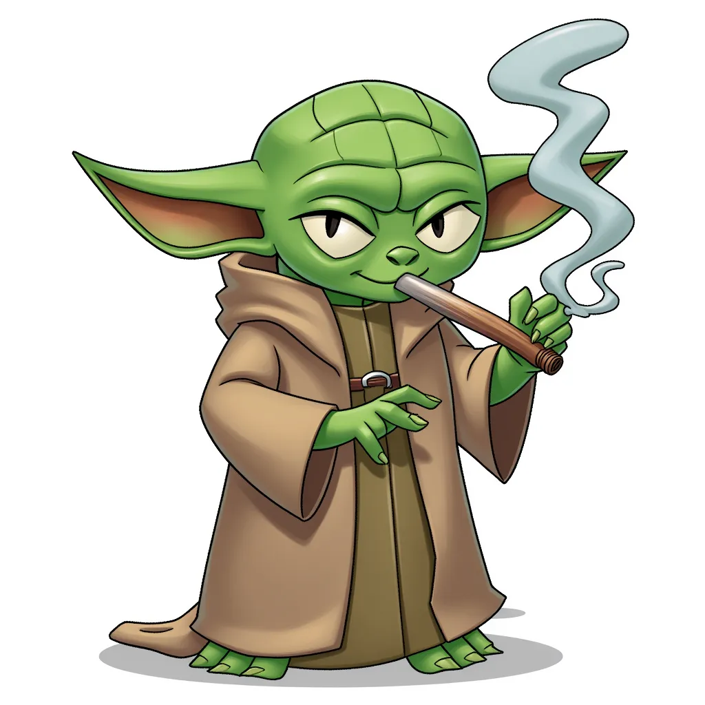 yoda smoking a blunt
